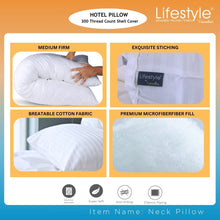 Load image into Gallery viewer, Hotel Neck Pillows - 300 Thread Count Cover
