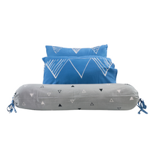 Load image into Gallery viewer, 3PC Bedsheet Set  King | 100% Cotton (Design 7) Blue/Gray
