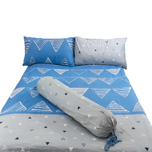 Load image into Gallery viewer, 3PC Bedsheet Set  King | 100% Cotton (Design 7) Blue/Gray
